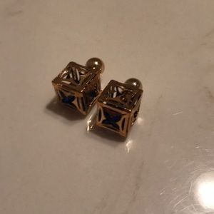 Gold Square Earrings